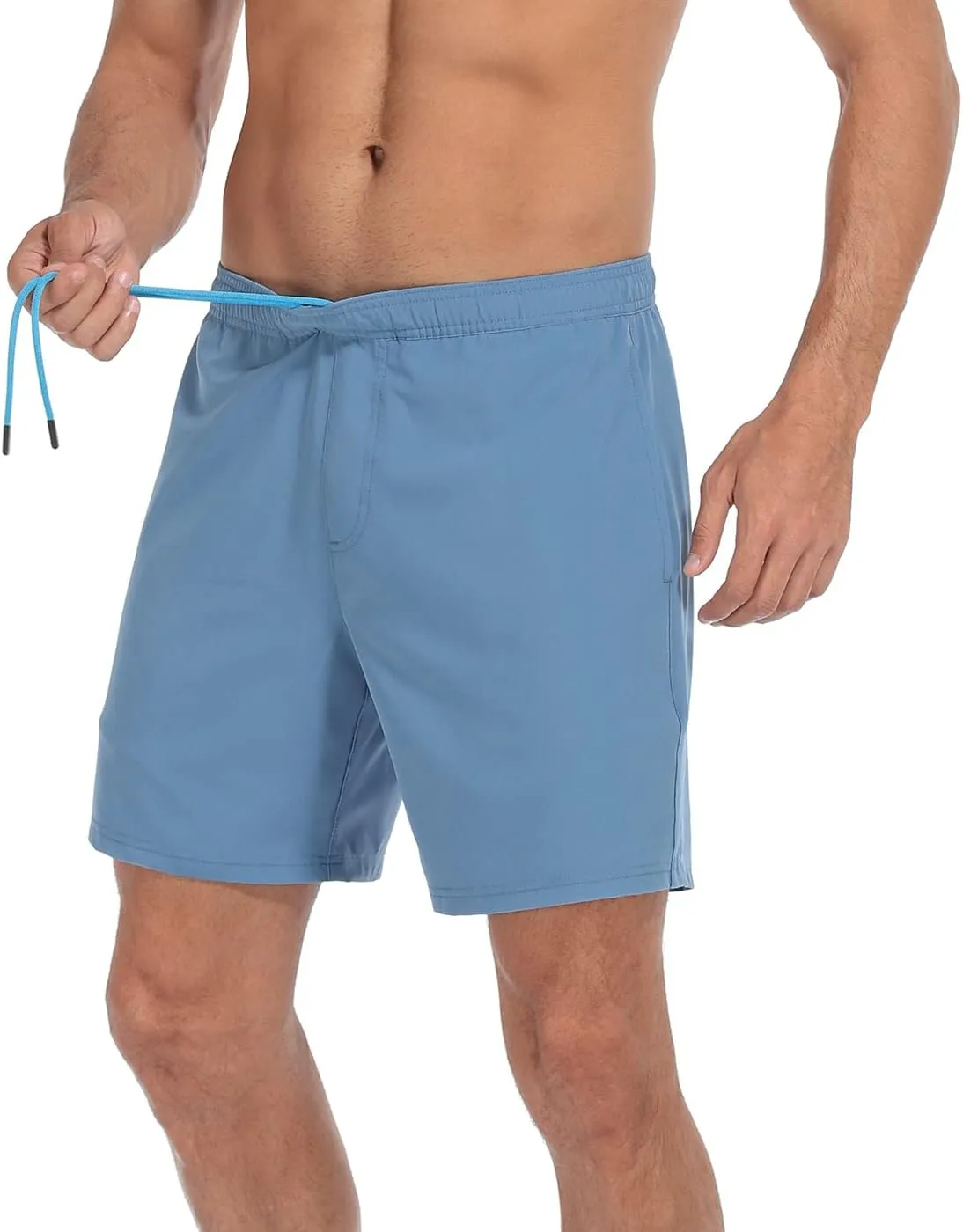 LRD Mens Athletic Workout Shorts with Compression Liner 7 inch Inseam