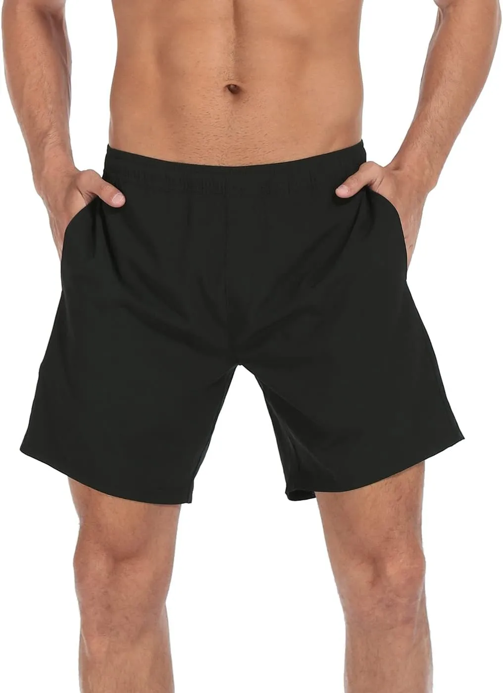 LRD Mens Athletic Workout Shorts with Compression Liner 7 inch Inseam