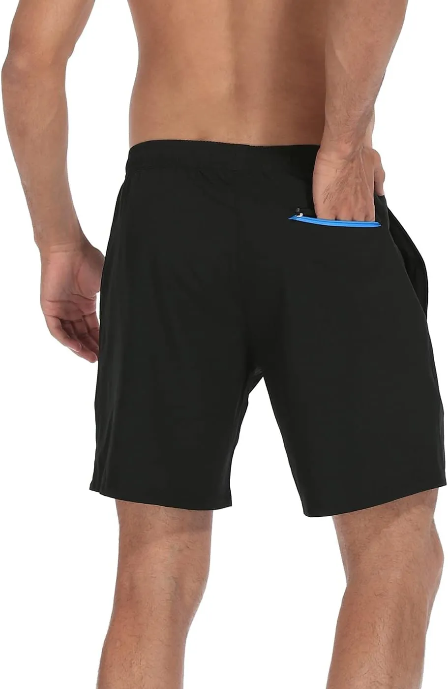 LRD Mens Athletic Workout Shorts with Compression Liner 7 inch Inseam