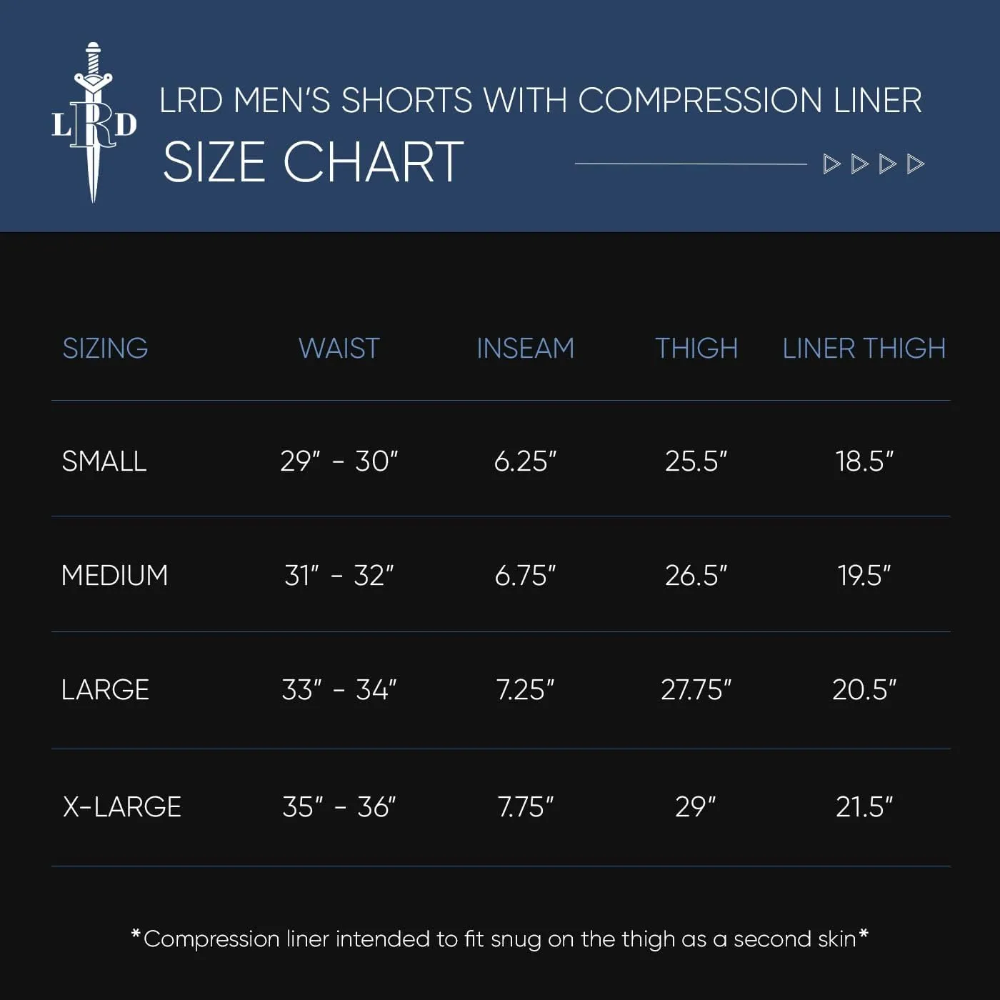 LRD Mens Athletic Workout Shorts with Compression Liner 7 inch Inseam