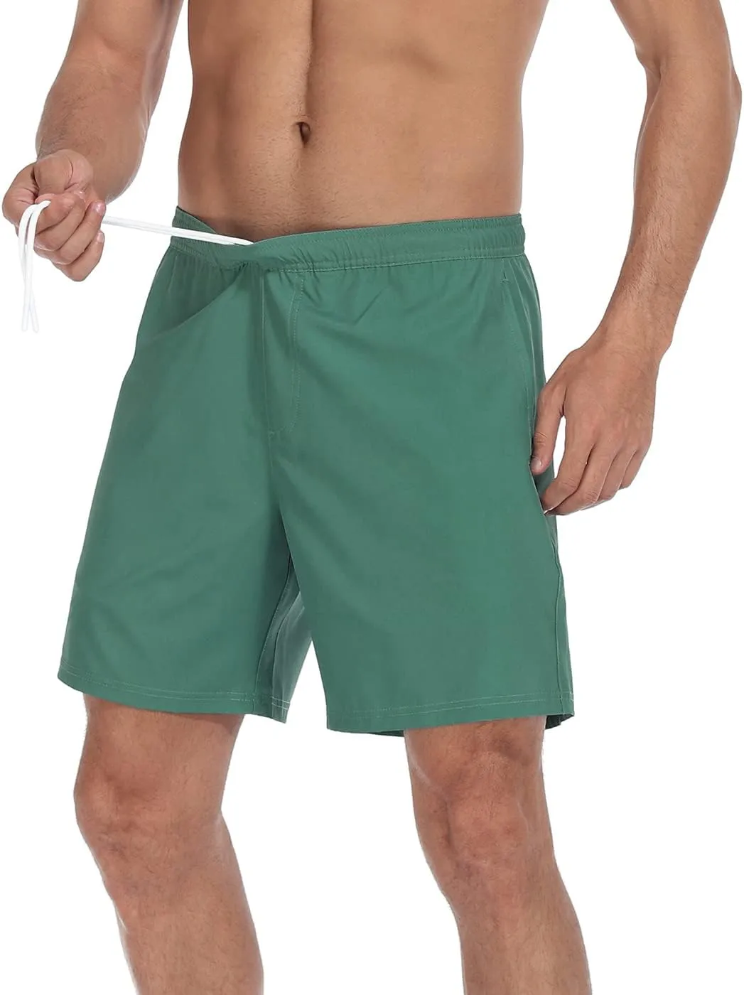 LRD Mens Athletic Workout Shorts with Compression Liner 7 inch Inseam