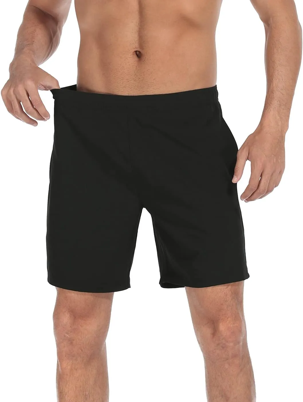 LRD Mens Athletic Workout Shorts with Compression Liner 7 inch Inseam