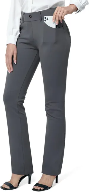 M MOTEEPI Yoga Dress Pants for Women 31''/29''/33'' High Waisted Pull on Work Pants Business Slacks
