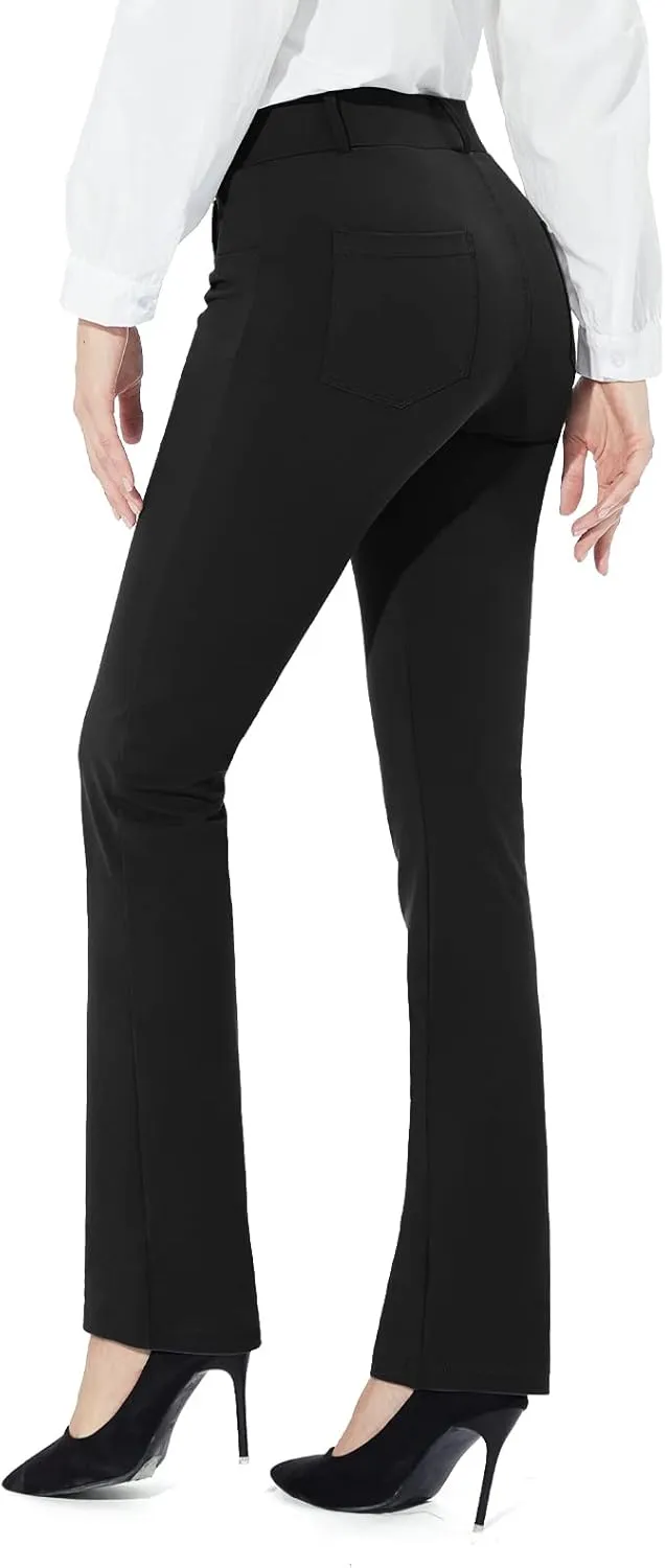 M MOTEEPI Yoga Dress Pants for Women 31''/29''/33'' High Waisted Pull on Work Pants Business Slacks