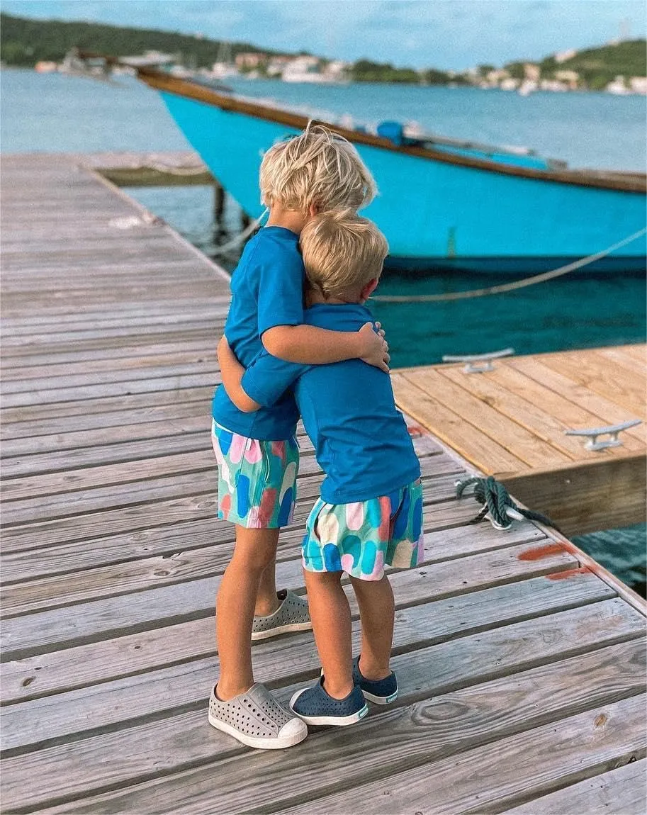 maamgic Boys Swim Trunks with Compression Liner Toddler Stretch Swim Shorts