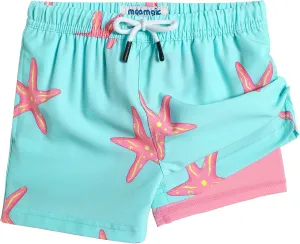 maamgic Boys Swim Trunks with Compression Liner Toddler Stretch Swim Shorts