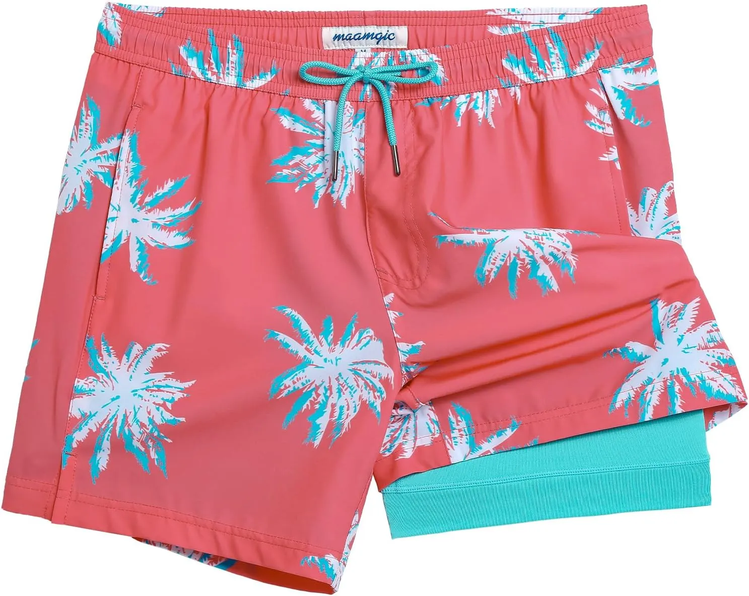 maamgic Mens 5 Inch Stretch Swimming Shorts Compression Liner Swim Trunks Swimwear Bathing Suits Beach Wear Swim Suits