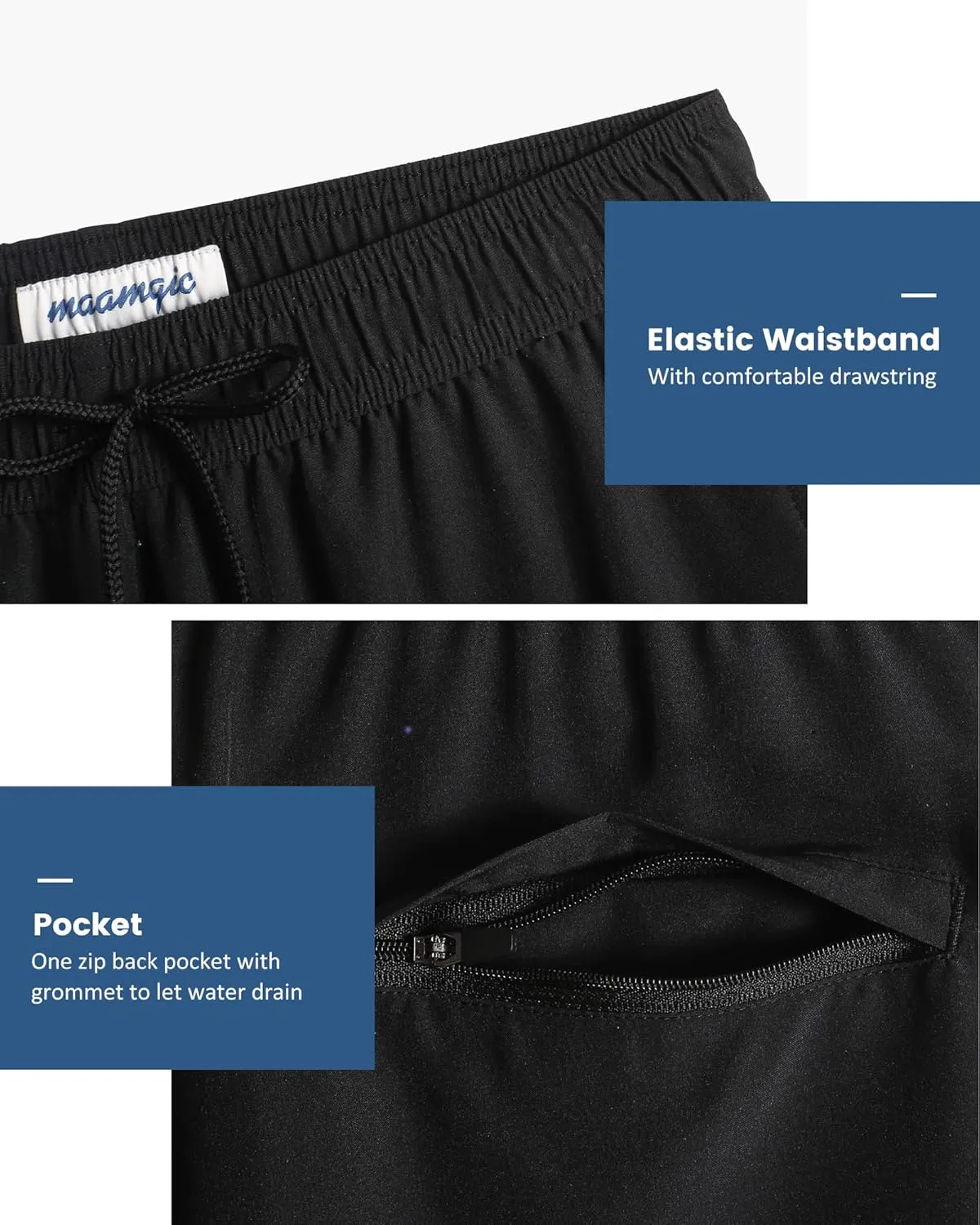 maamgic Mens 5 Inch Stretch Swimming Shorts Compression Liner Swim Trunks Swimwear Bathing Suits Beach Wear Swim Suits