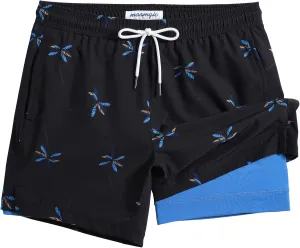 maamgic Mens 5 Inch Stretch Swimming Shorts Compression Liner Swim Trunks Swimwear Bathing Suits Beach Wear Swim Suits