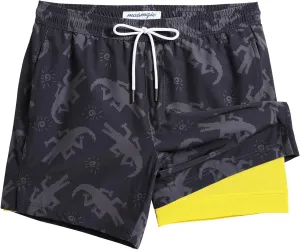 maamgic Mens 5 Inch Stretch Swimming Shorts Compression Liner Swim Trunks Swimwear Bathing Suits Beach Wear Swim Suits