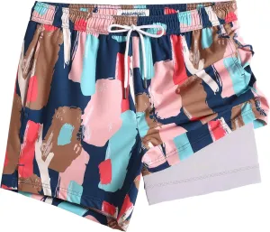 maamgic Mens 5 Inch Stretch Swimming Shorts Compression Liner Swim Trunks Swimwear Bathing Suits Beach Wear Swim Suits