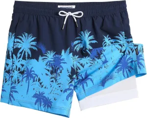 maamgic Mens 5 Inch Stretch Swimming Shorts Compression Liner Swim Trunks Swimwear Bathing Suits Beach Wear Swim Suits