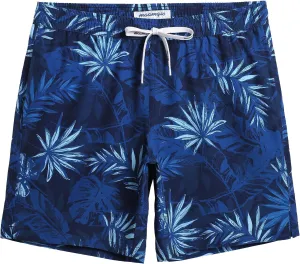 maamgic Mens 7" Stretch Swim Trunks Quick Dry Mesh Lining Swimwear Bathing Suits
