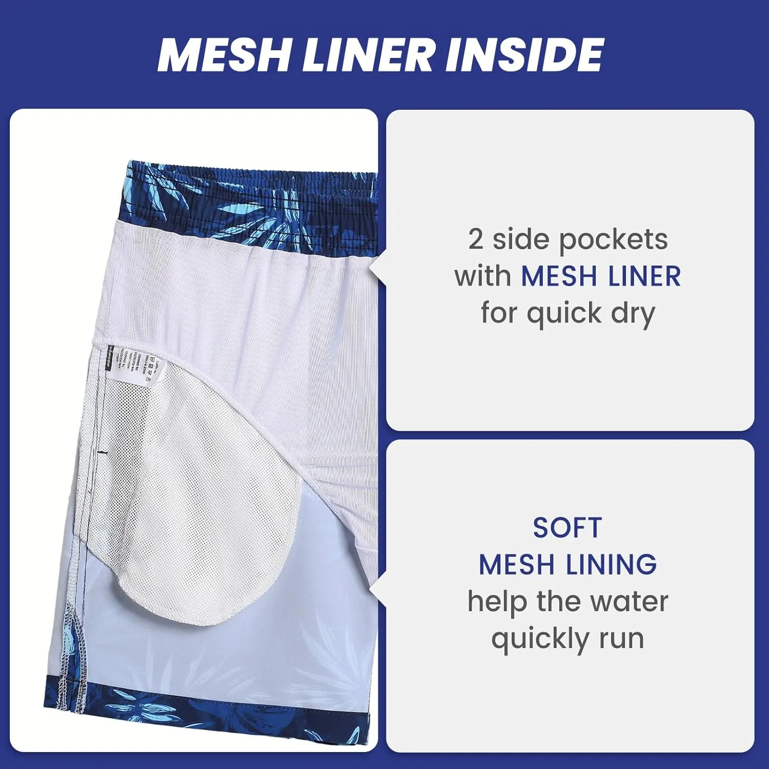 maamgic Mens 7" Stretch Swim Trunks Quick Dry Mesh Lining Swimwear Bathing Suits