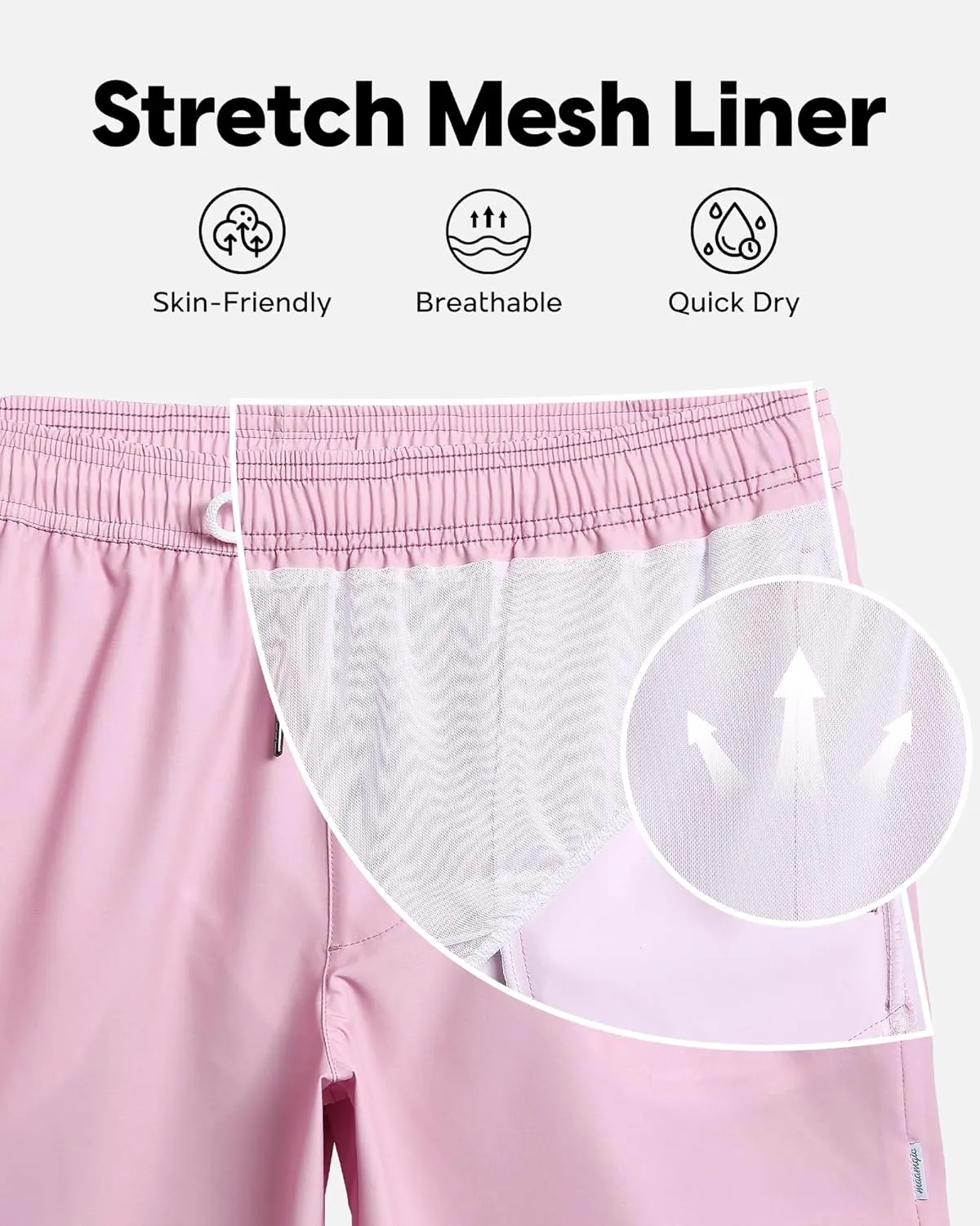 maamgic Mens Swim Trunks 5" Quick Dry Beach Shorts Stretch Swimming Trunks Shorts with Mesh Lining Zip Pockets