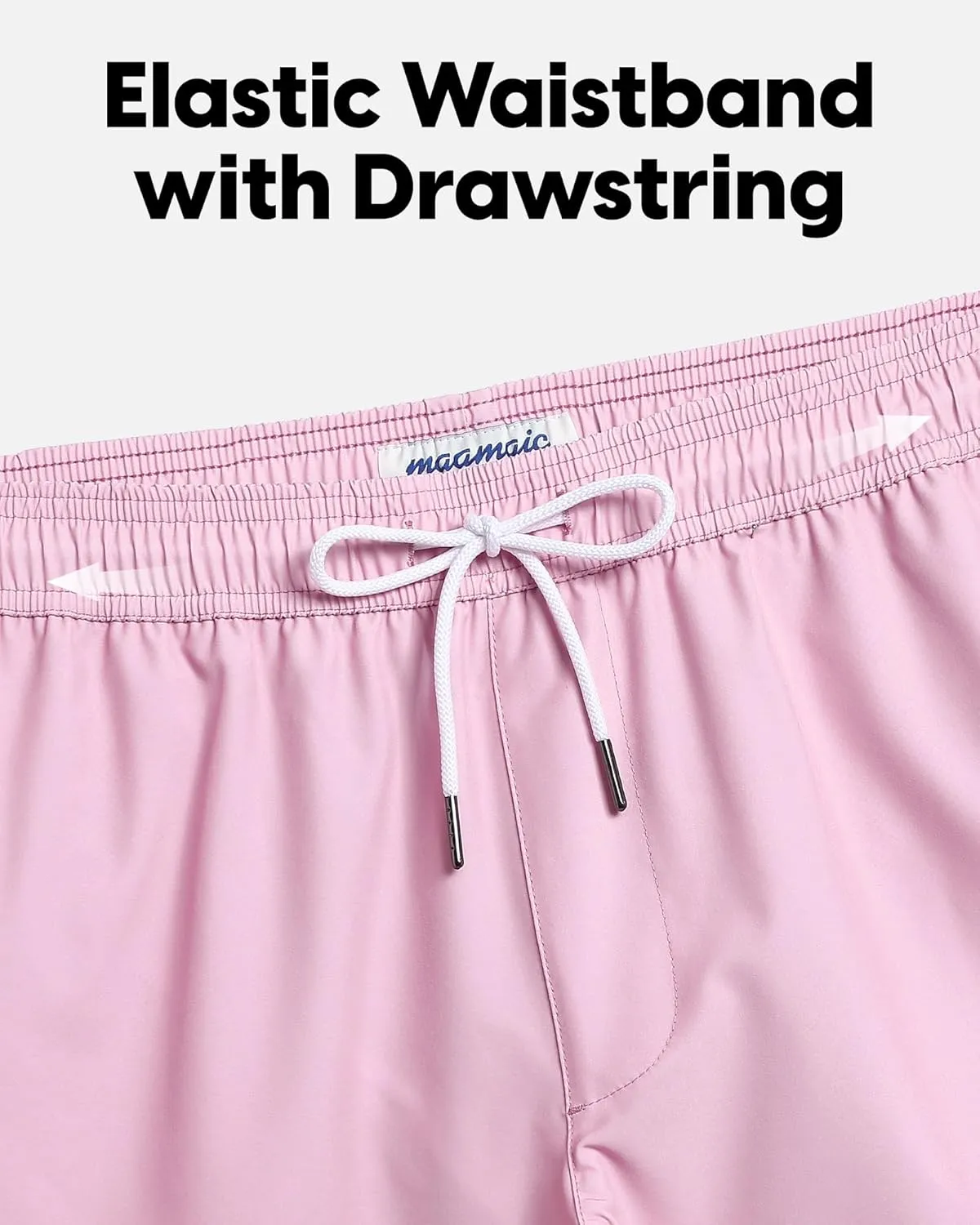 maamgic Mens Swim Trunks 5" Quick Dry Beach Shorts Stretch Swimming Trunks Shorts with Mesh Lining Zip Pockets