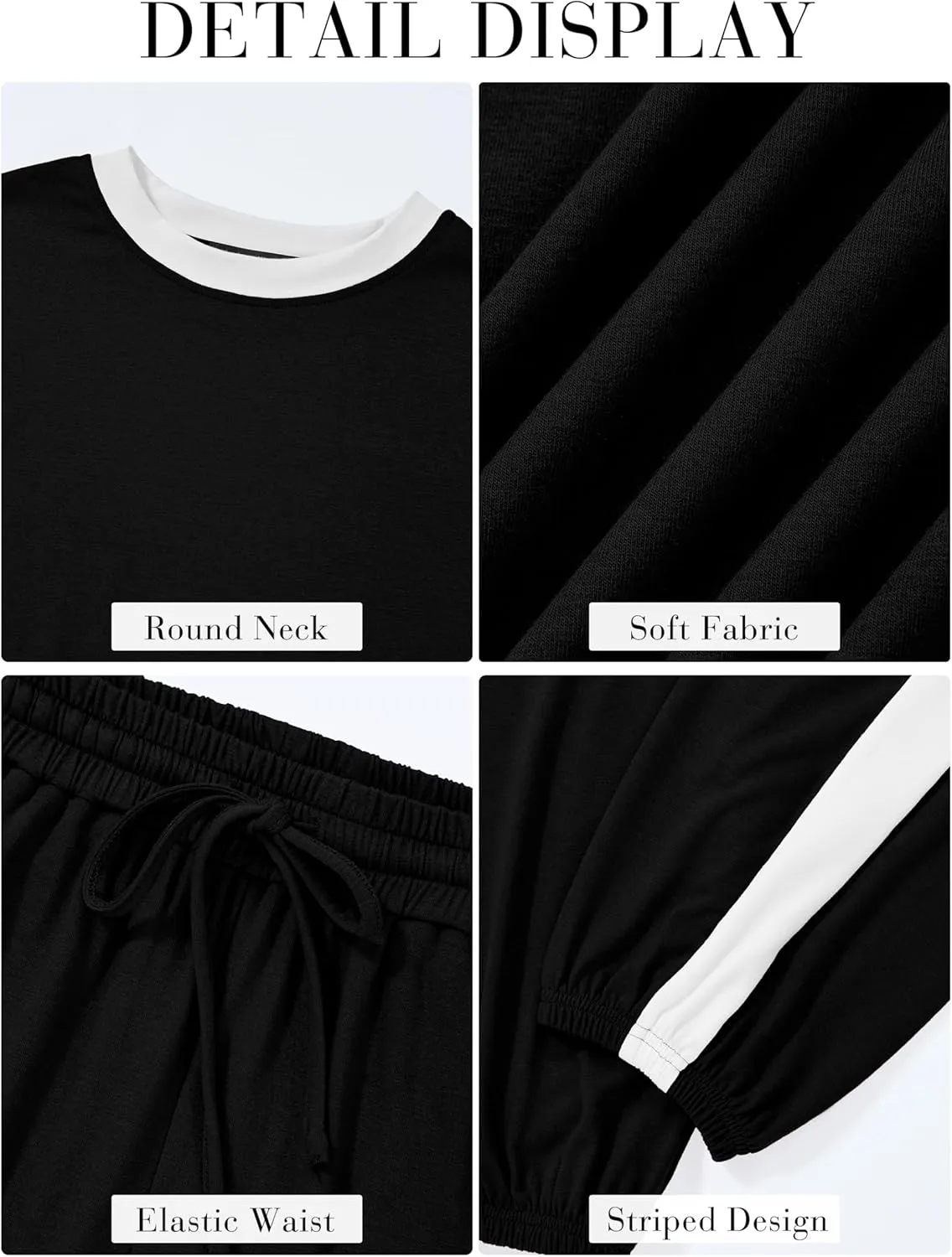 MASCOMODA Womens 2 Piece Outfits 2025 Summer Tracksuit Sets Short Sleeve Tops Travel Long Pants Jogger Lounge Set