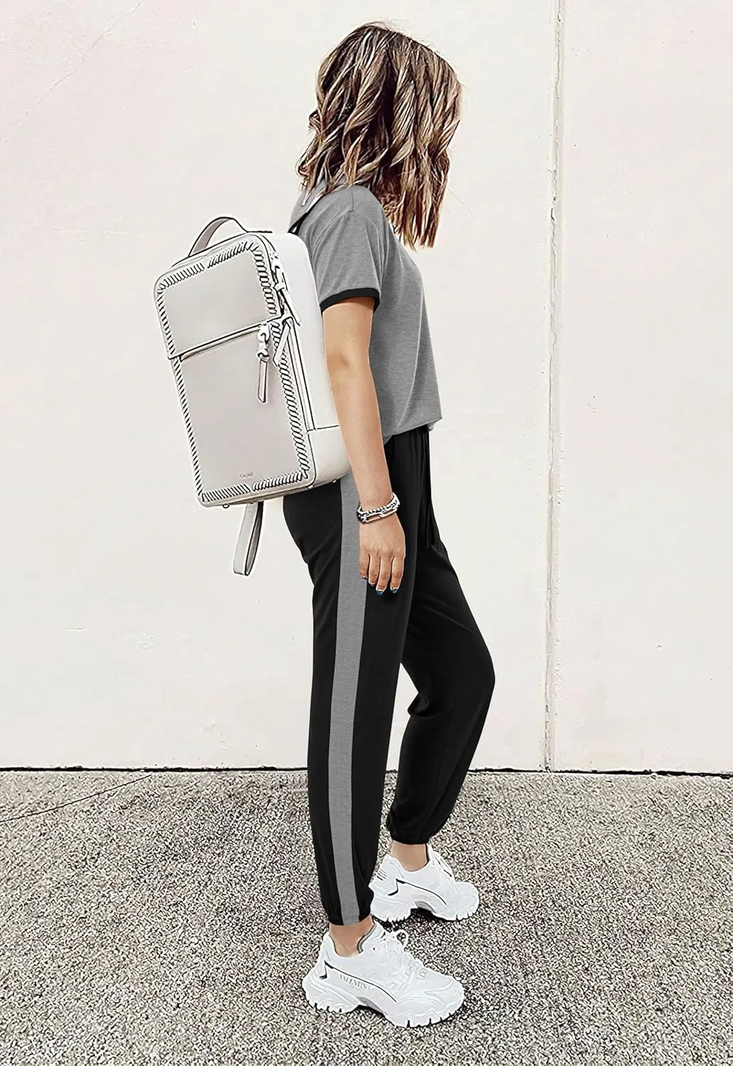 MASCOMODA Womens 2 Piece Outfits 2025 Summer Tracksuit Sets Short Sleeve Tops Travel Long Pants Jogger Lounge Set