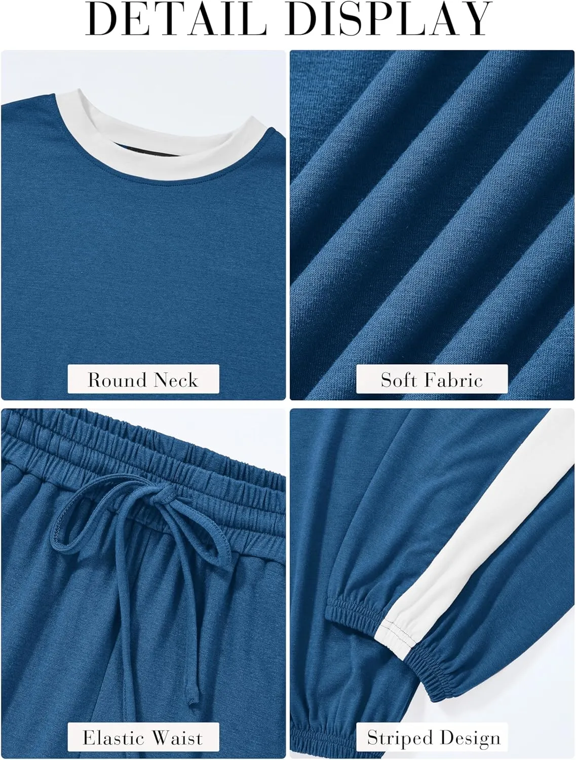 MASCOMODA Womens 2 Piece Outfits 2025 Summer Tracksuit Sets Short Sleeve Tops Travel Long Pants Jogger Lounge Set