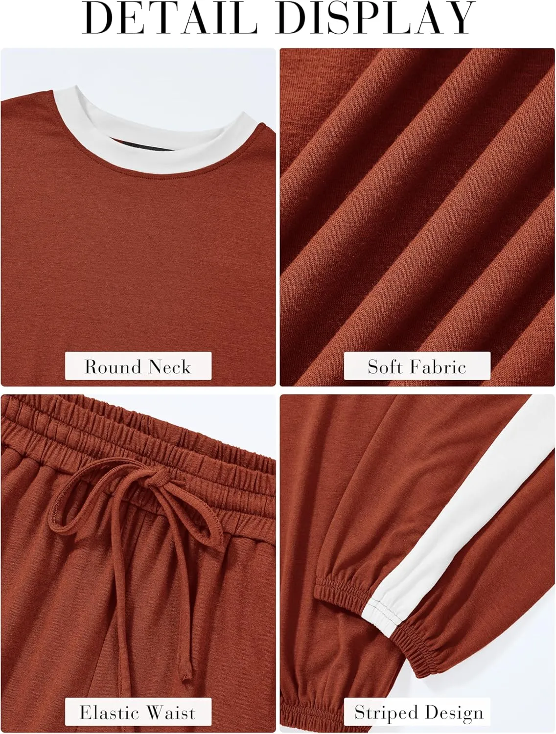 MASCOMODA Womens 2 Piece Outfits 2025 Summer Tracksuit Sets Short Sleeve Tops Travel Long Pants Jogger Lounge Set