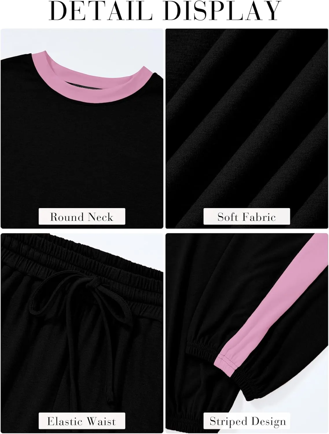 MASCOMODA Womens 2 Piece Outfits 2025 Summer Tracksuit Sets Short Sleeve Tops Travel Long Pants Jogger Lounge Set