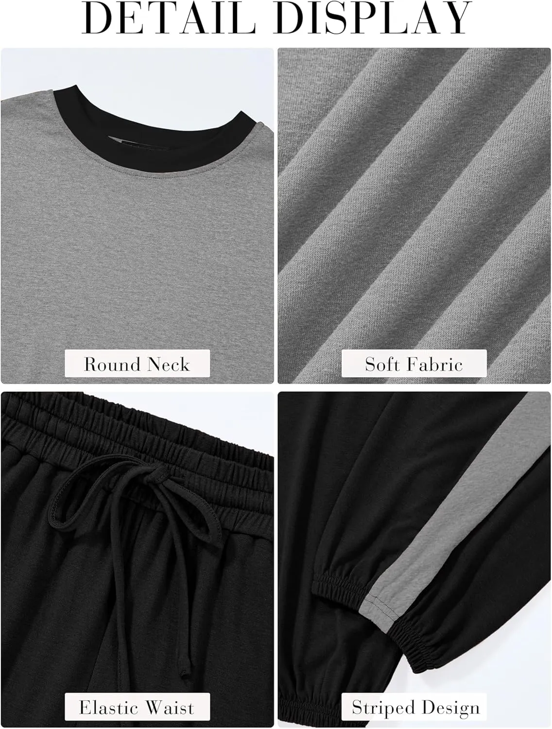 MASCOMODA Womens 2 Piece Outfits 2025 Summer Tracksuit Sets Short Sleeve Tops Travel Long Pants Jogger Lounge Set