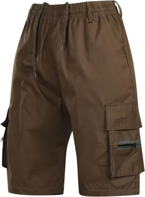 Men Cargo Pants Casual Cotton Stretch Elastic Waistband Pant Soft Comfortable Sweatpant Joggers Baggy Gym