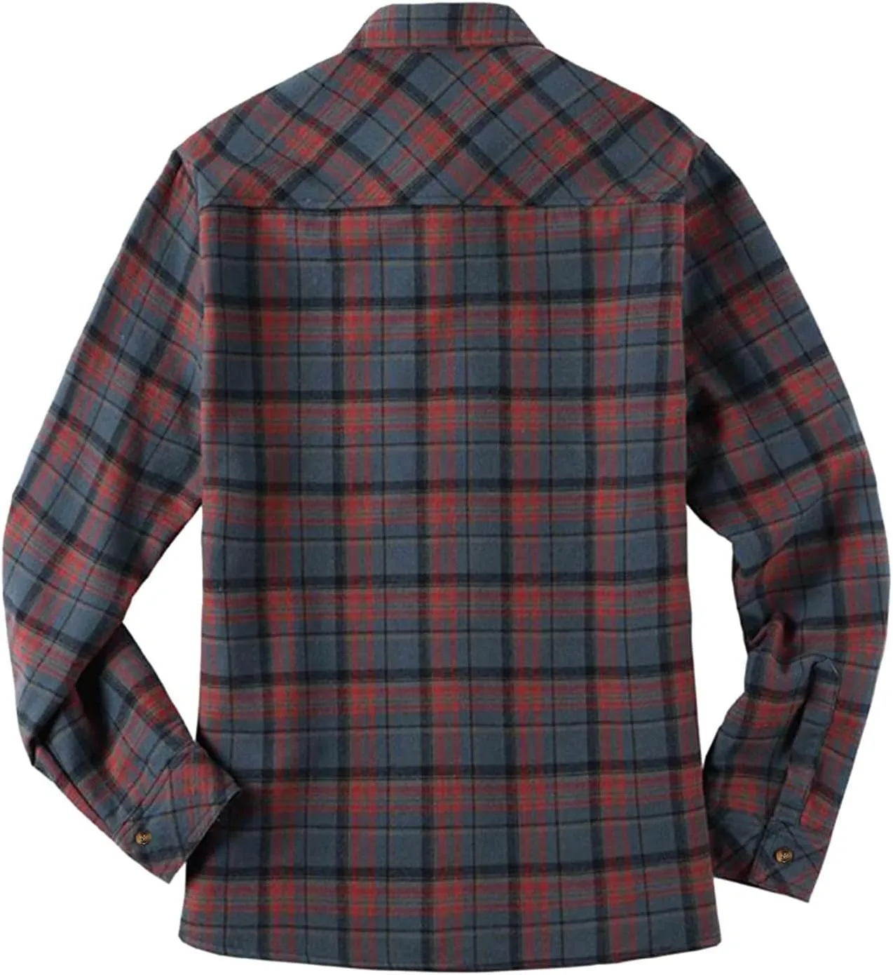 Men Fleece Lined Plaid Jackets Button Down Collared Shirts Slim Fit Fannel Jacket with Pockets Heavyweight Jackets