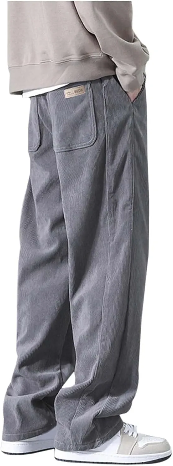 Men Jogging Pants Casual Joggers Sports Running Fitness Gym Sweatpant Open Hem Elasticated Stretch Waist Pant