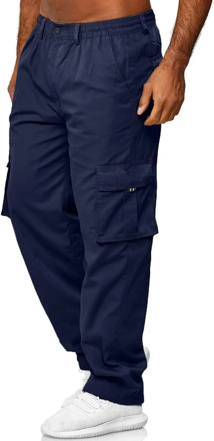Men Lightweight Jogging Pant Track Lounge Work Joggers Baggy Sport Casual Sweatpants Elastic Waist Long Pants
