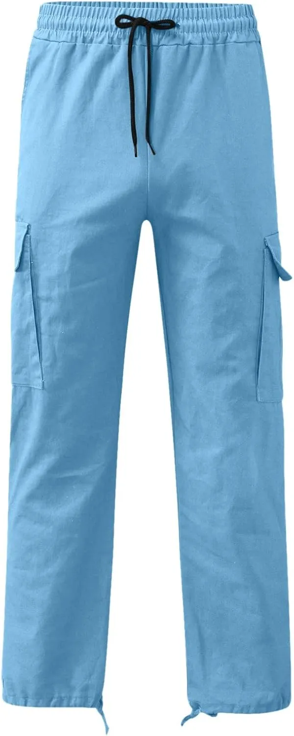 Men Lightweight Jogging Pant with Pockets Track Work Joggers Loose Sport Casual Sweatpant Elastic Waist Pants