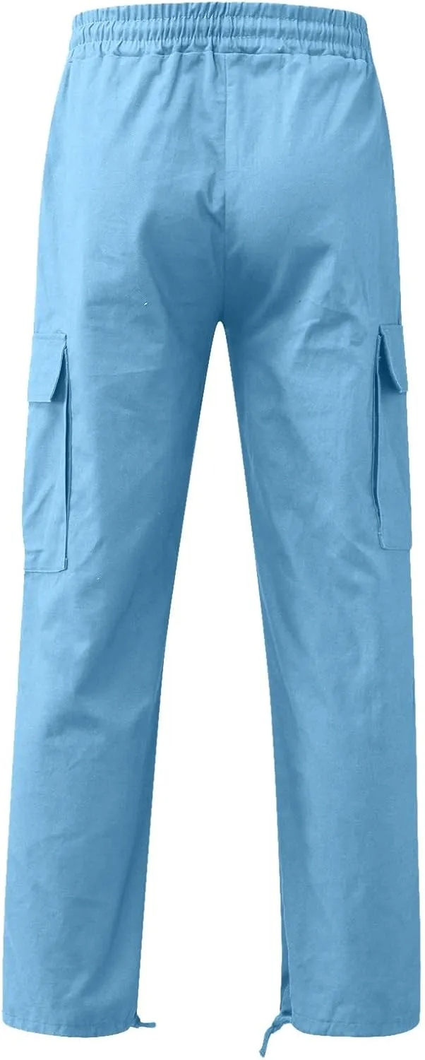 Men Lightweight Jogging Pant with Pockets Track Work Joggers Loose Sport Casual Sweatpant Elastic Waist Pants