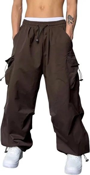 Men Pants Casual Jogger Work Wear Sweatpants with Multiple Pockets Drawstring Waist Cargo Chino Pant