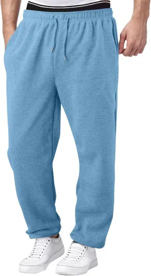 Men Tracksuit Pant Casual Stretchy Jogger Training Sweatpant Straight Leg Elasticated Waist Chino Pant
