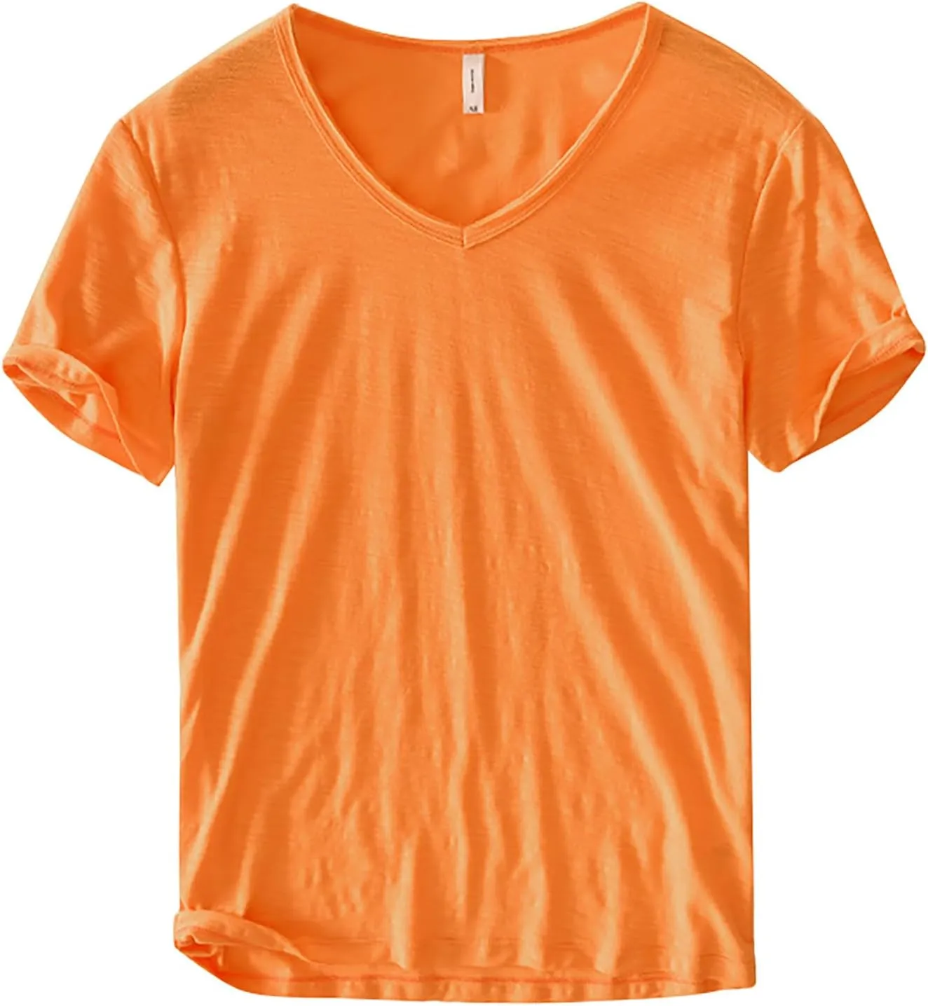 Mens 100% Cotton V-Neck T Shirts Loose Fit Soft Short Sleeve Streetwear Basic Tee Tops Summer Beach Hippie Shirt