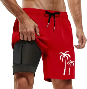 Men's 21 Inch Solid Boardshorts-Water Resistant Swim Trunks for Men with Quick Dry Stretch Fabric and Pockets