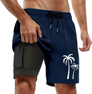 Men's 21 Inch Solid Boardshorts-Water Resistant Swim Trunks for Men with Quick Dry Stretch Fabric and Pockets