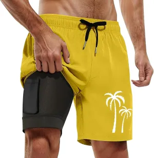 Men's 21 Inch Solid Boardshorts-Water Resistant Swim Trunks for Men with Quick Dry Stretch Fabric and Pockets