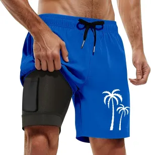 Men's 21 Inch Solid Boardshorts-Water Resistant Swim Trunks for Men with Quick Dry Stretch Fabric and Pockets