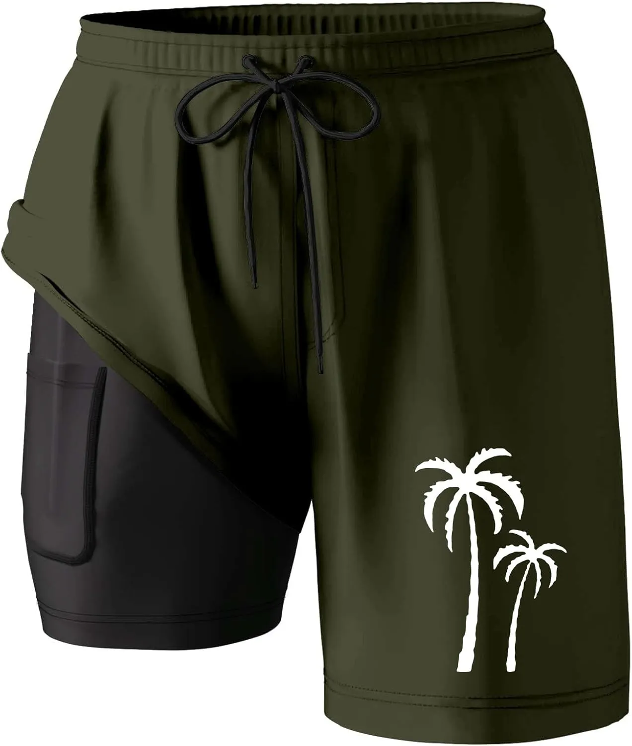 Men's 21 Inch Solid Boardshorts-Water Resistant Swim Trunks for Men with Quick Dry Stretch Fabric and Pockets