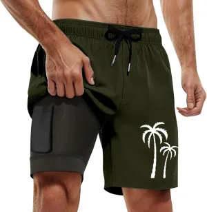 Men's 21 Inch Solid Boardshorts-Water Resistant Swim Trunks for Men with Quick Dry Stretch Fabric and Pockets