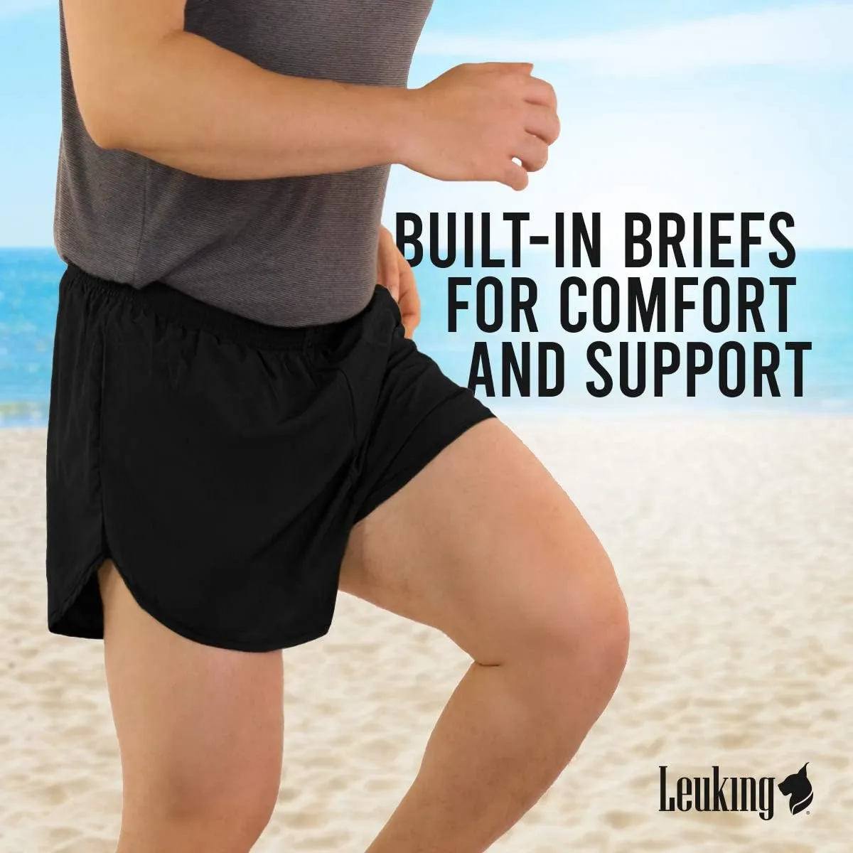 Mens Active Running Shorts - Quick Dry Athletic Track & Field Runner Short - Beach Apparel - 3" Marathon Gear