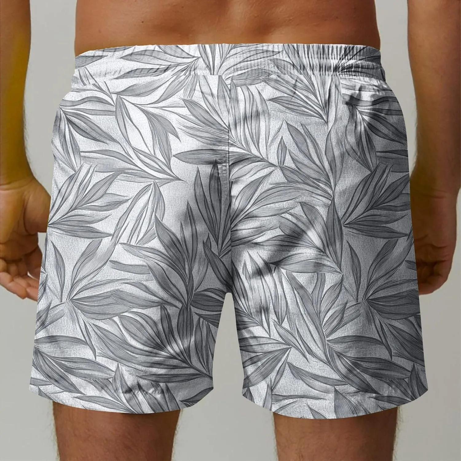 Mens Board Shorts Swimwear Summer Beach Hawaii Graphic Stretch Swim Trunks Elastic Drawstring Waist Bermuda Shorts