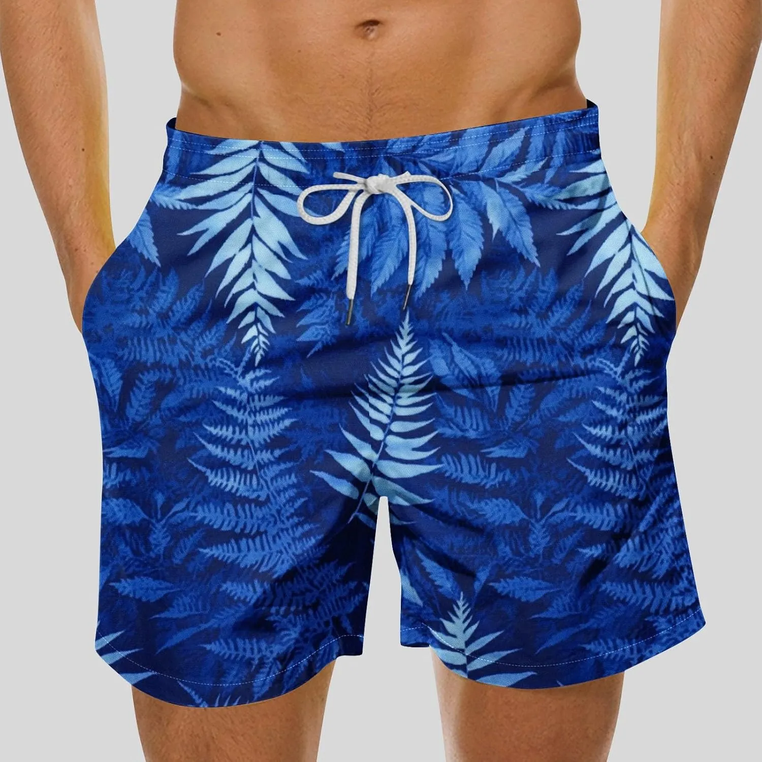 Mens Board Shorts Swimwear Summer Beach Hawaii Graphic Stretch Swim Trunks Elastic Drawstring Waist Bermuda Shorts