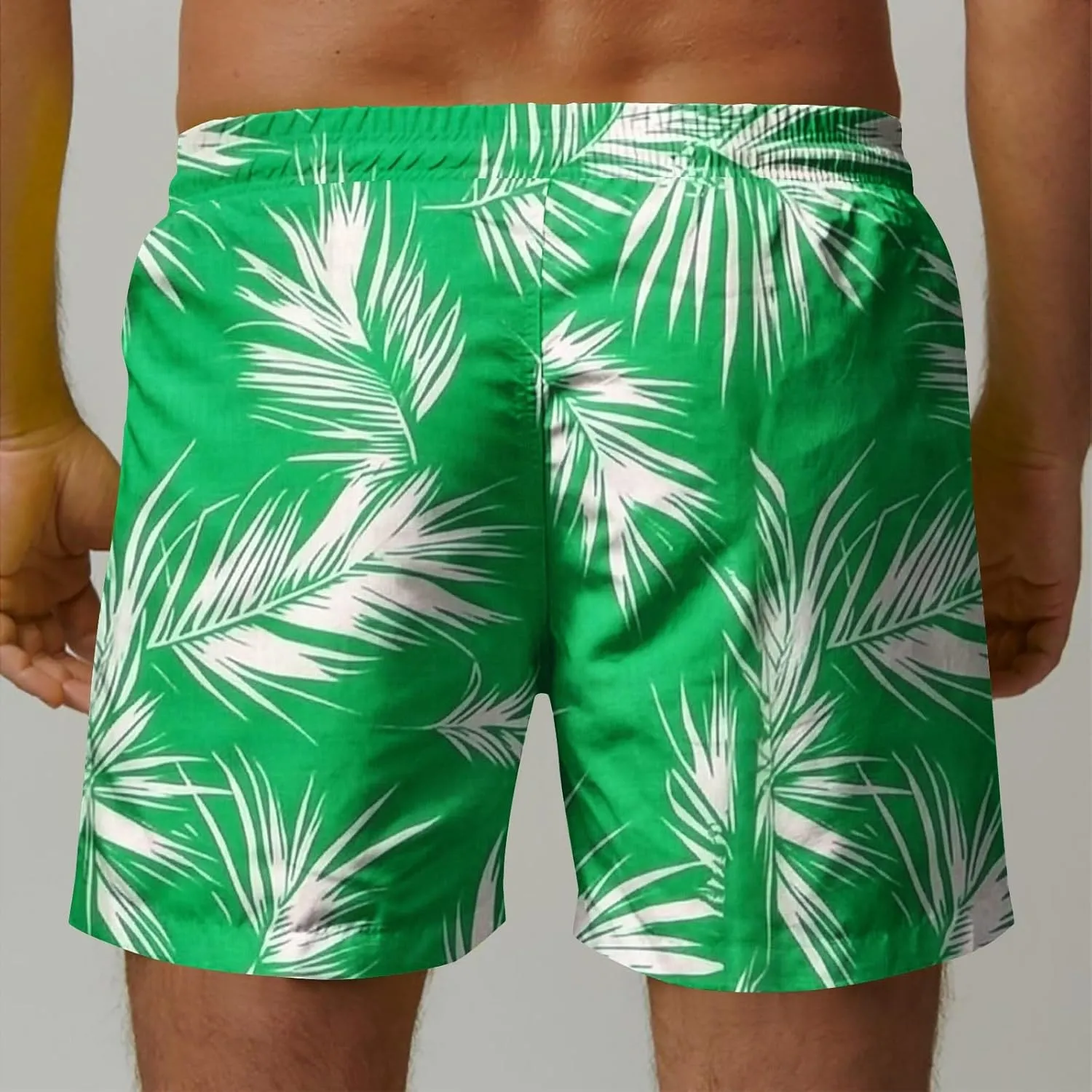 Mens Board Shorts Swimwear Summer Beach Hawaii Graphic Stretch Swim Trunks Elastic Drawstring Waist Bermuda Shorts