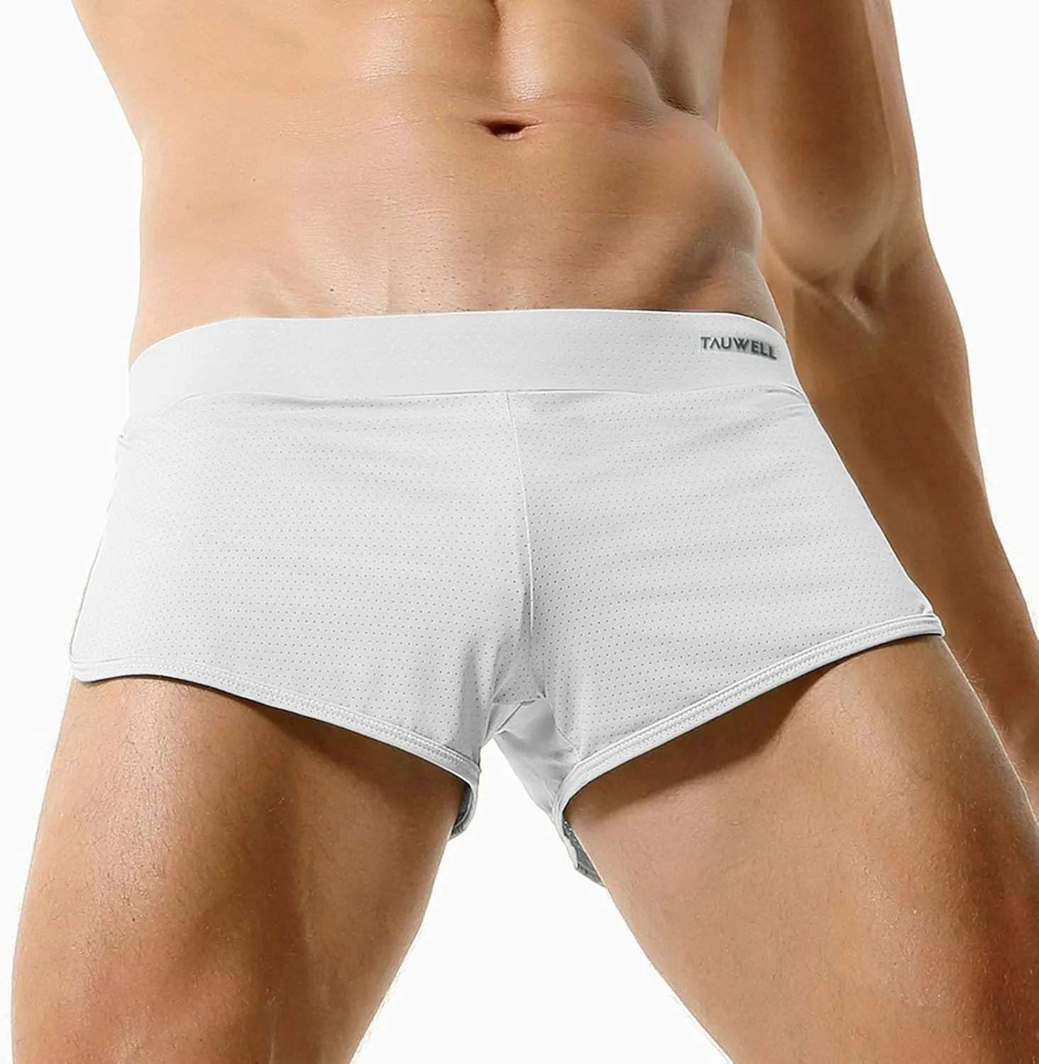 Men's Boxer Jockstrap Sexy Underwear, Silky Satin Split Side Gym Running Active Shorts, 3X-Large, Black