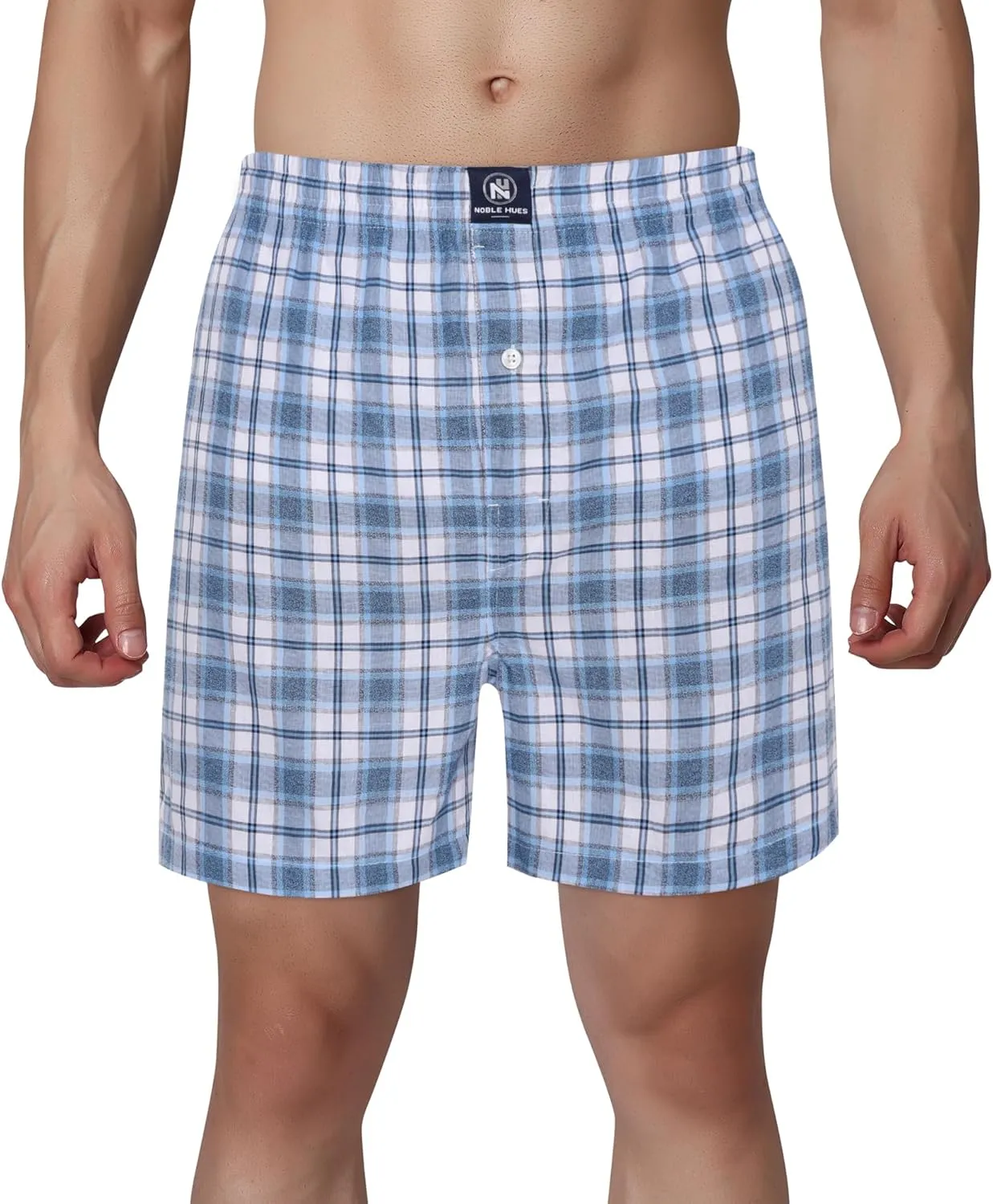 Men's Boxer Shorts, Comfortable Cotton Boxers, 100% Cotton Print and Plaid Multicolor Boxers For Men, Multi Pack