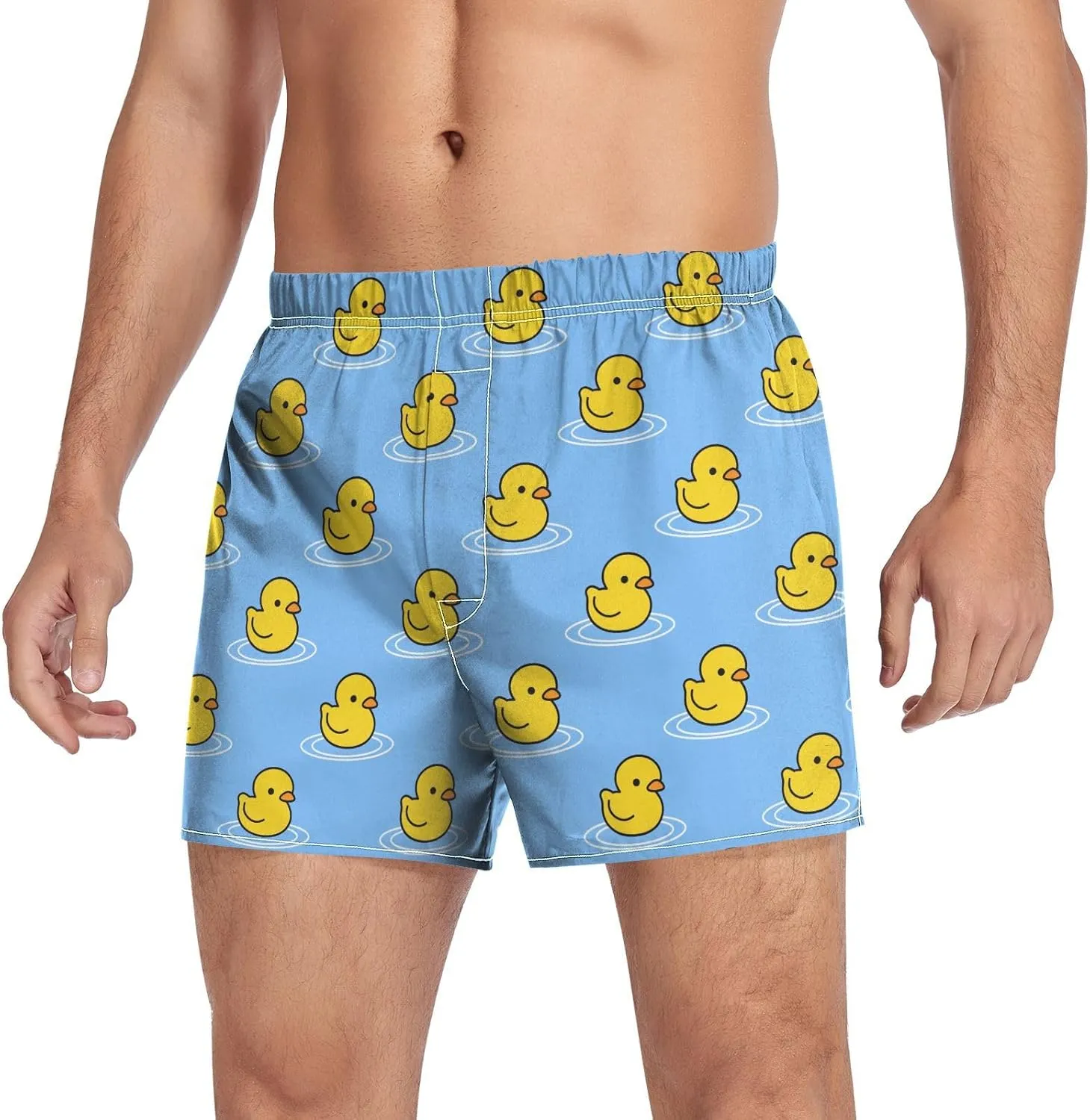 Men's Boxer Shorts Soft Breathable Woven Boxer Briefs Underwear Button Fly S-XXL