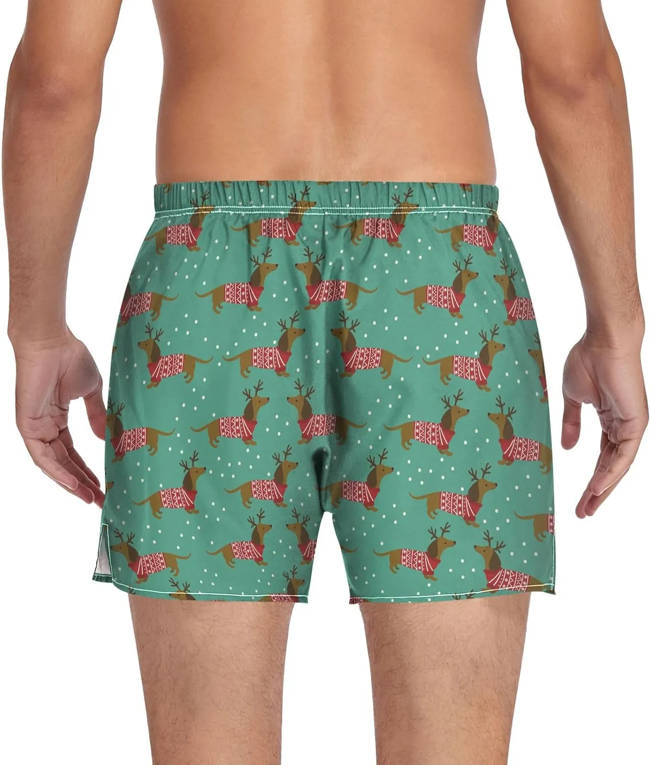 Men's Boxer Shorts, Soft Breathable Woven Boxer Briefs Underwear Button Fly