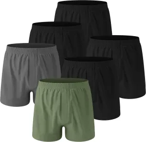 Men's Boxers Underwear, Moisture-wicking Cotton Boxers, Tagless Design with ComfortFlex Waistband, 6-Pack